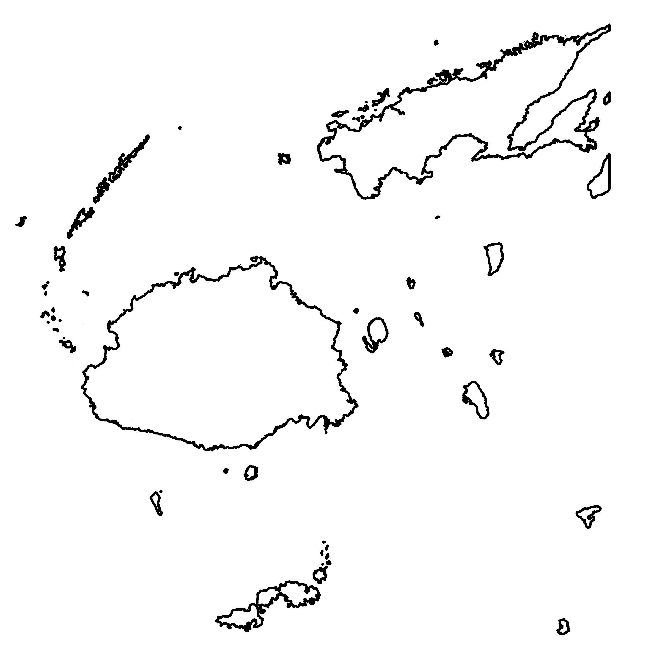 Printable Free Oceania Blank Map