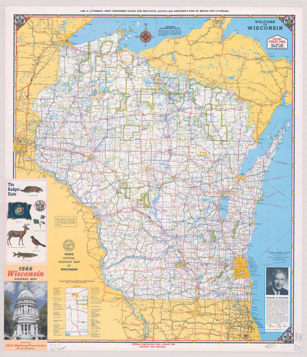 Official Highway Map Of Wisconsin American Geographical Society 