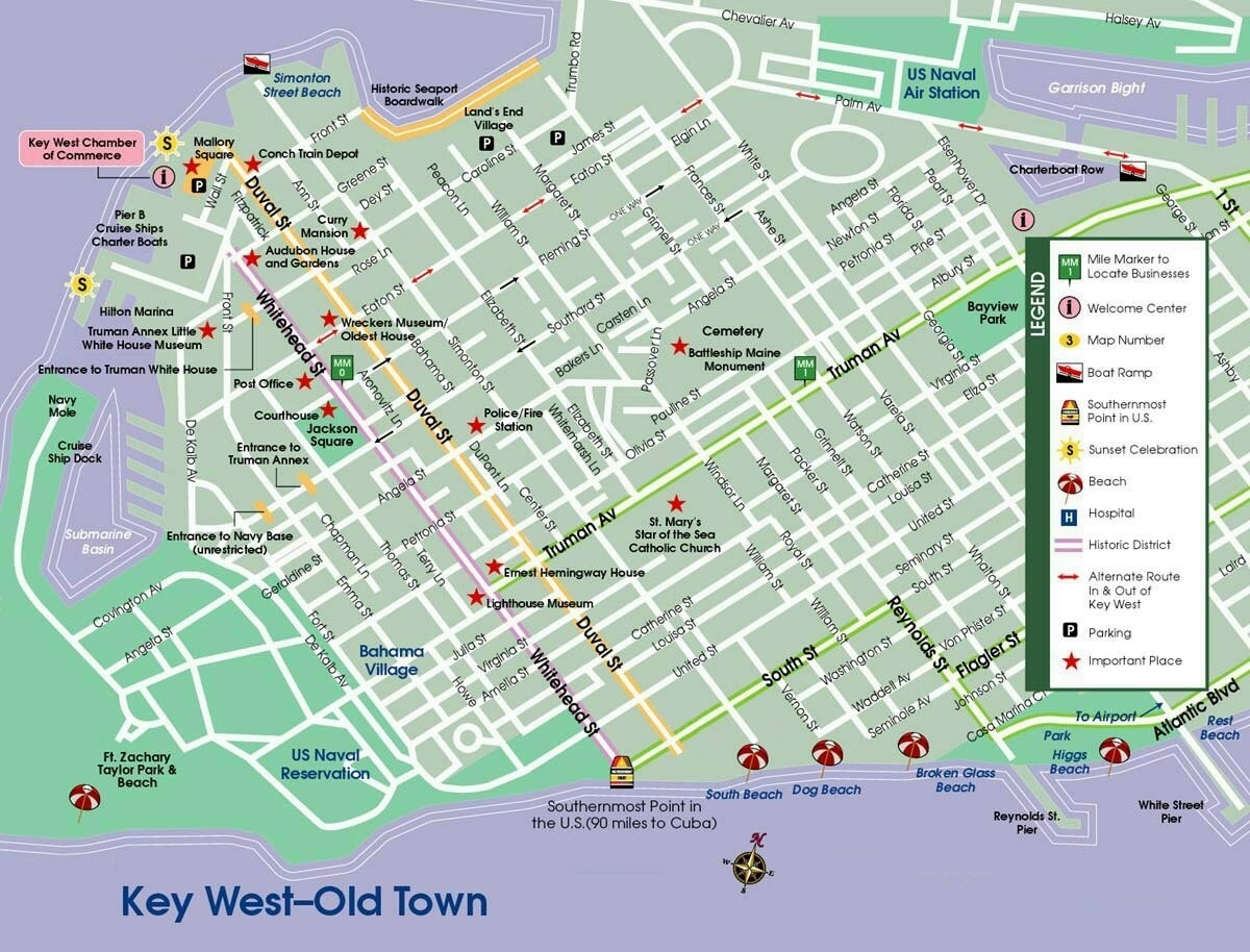 Printable Map Of Key West