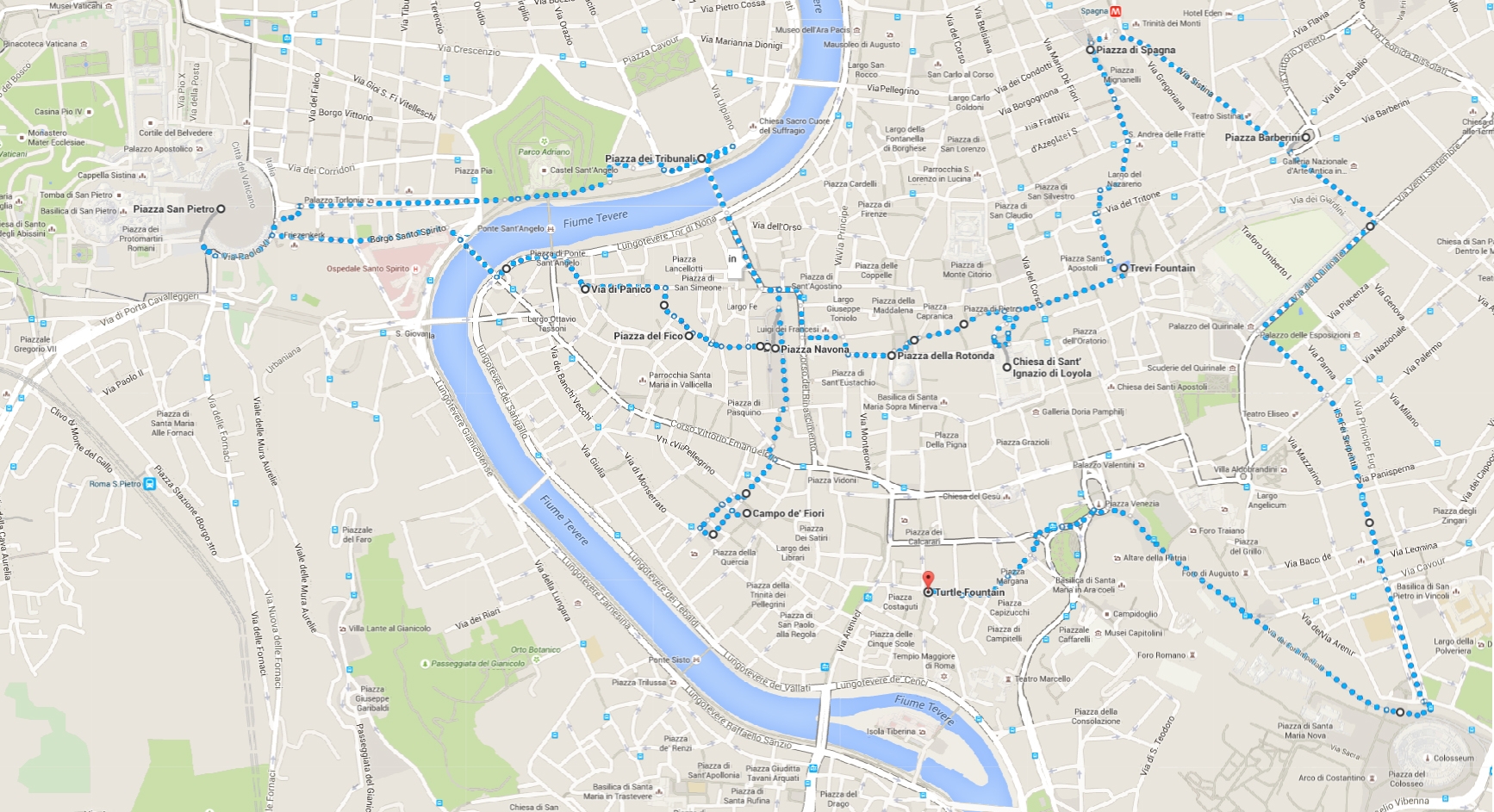 One Day In Rome Walking Map With All The Highlights