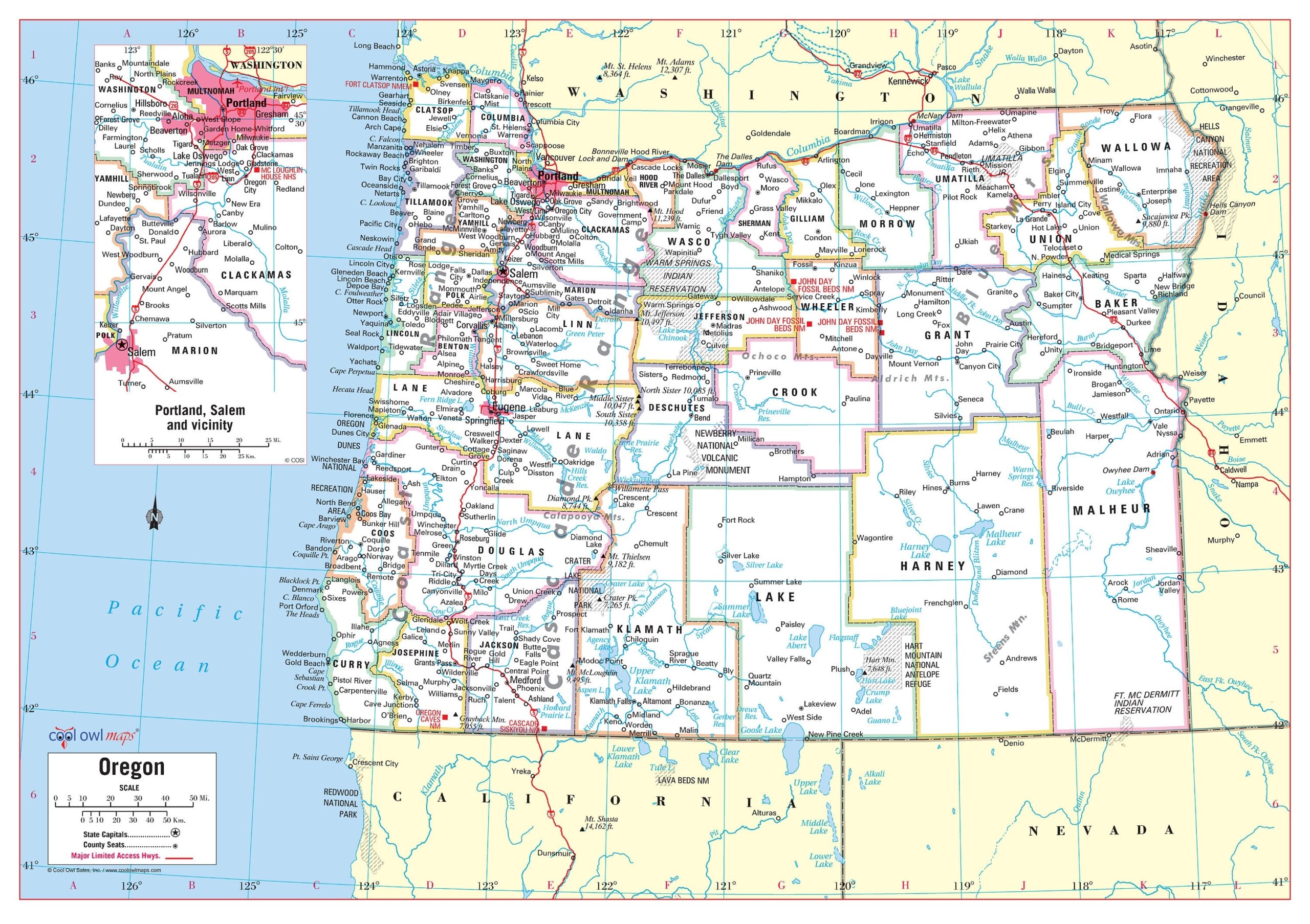 Printable Map Of Oregon