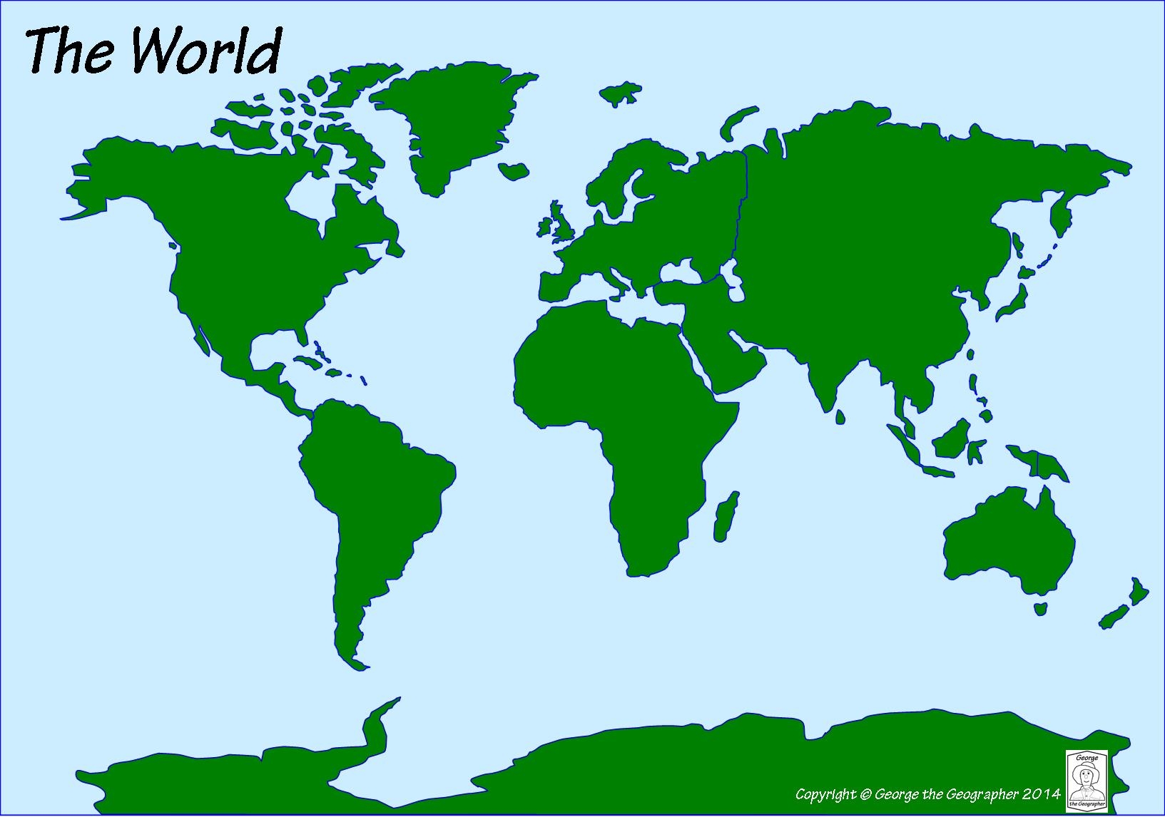 7 Continents Printable Map
