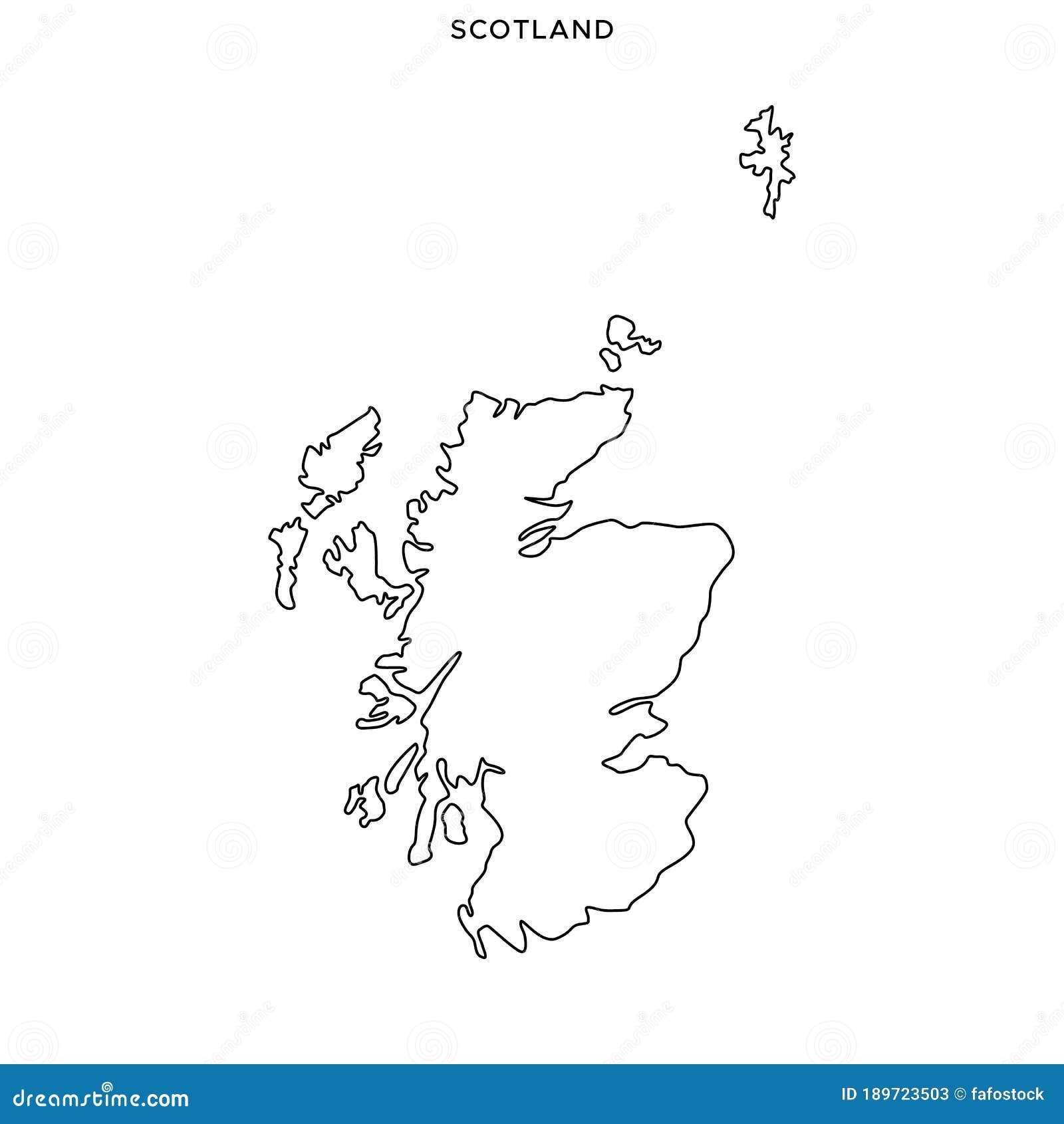 Outline Map Of Scotland Vector Design Template Editable Stroke Stock Vector Illustration Of Black Contour 189723503