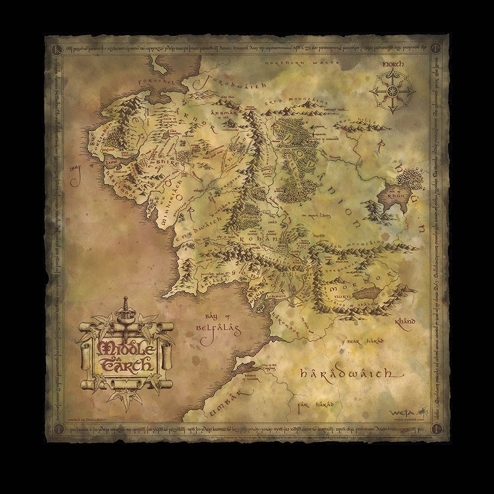 PARCHMENT MAP OF MIDDLE EARTH