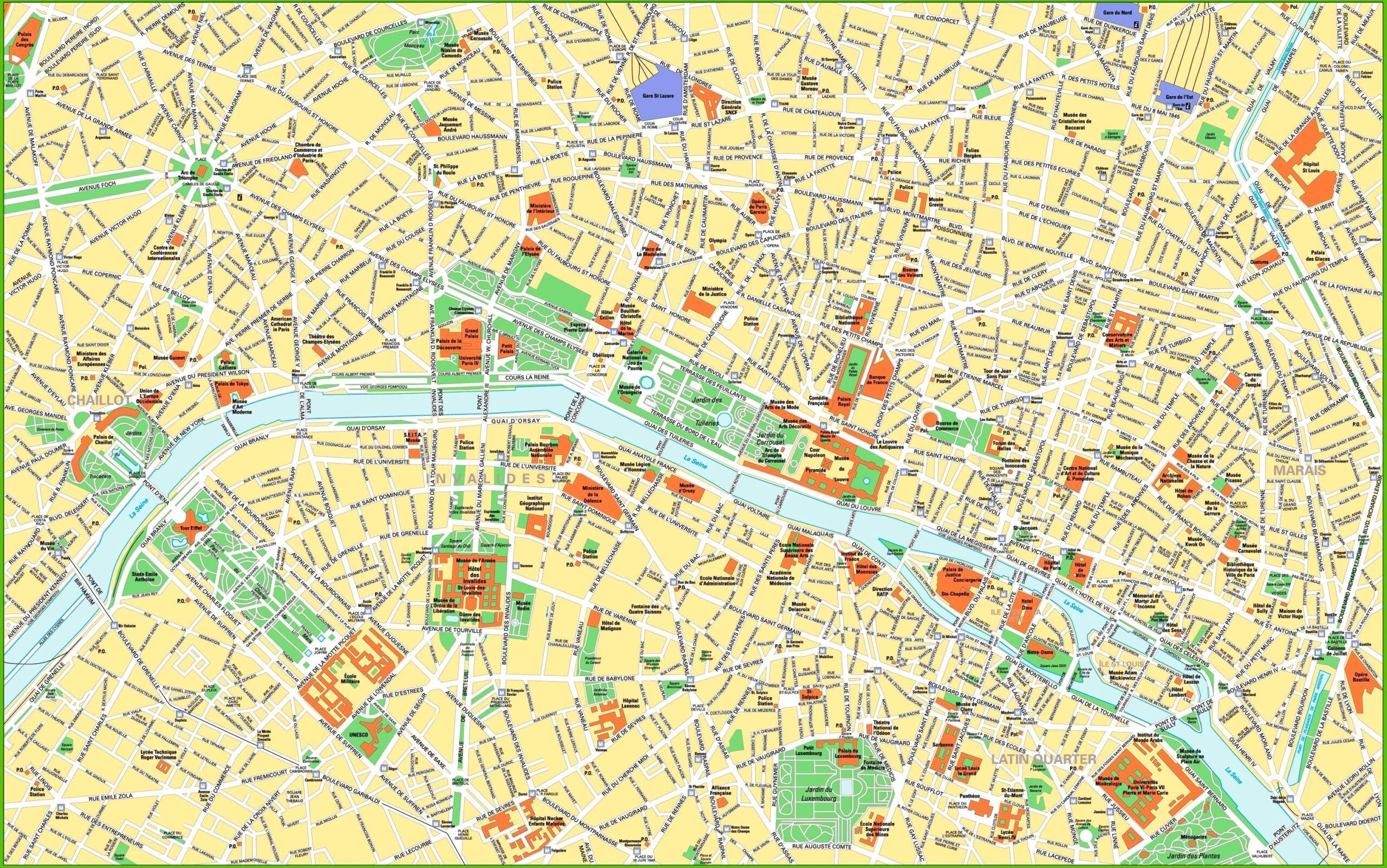 Paris City Center Map Map Of Paris City Centre Attractions le 