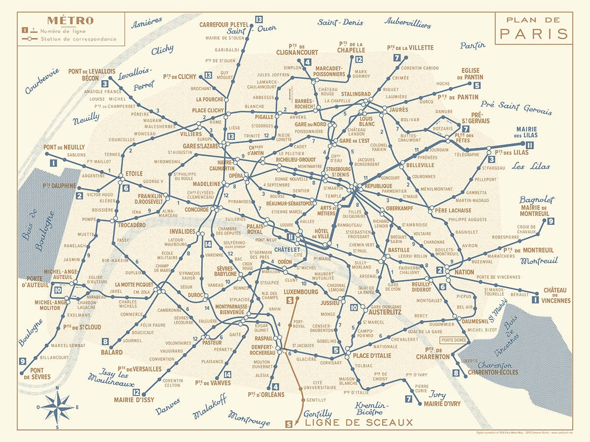 Printable Paris Metro Map