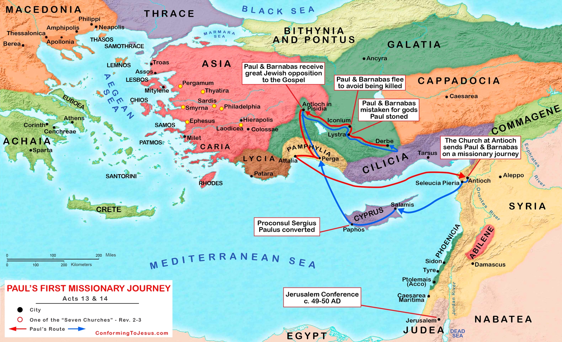 Paul s First Missionary Journey Map First Mission Itinerary