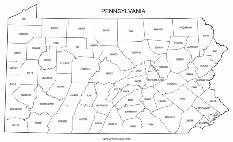 Pennsylvania County Map Printable State Map With County Lines Free Printables Monograms Design Tools Patterns U0026 DIY Projects