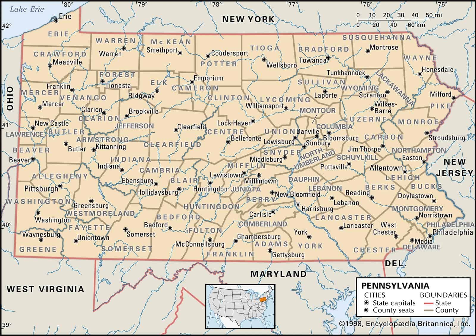 Printable Pa County Map