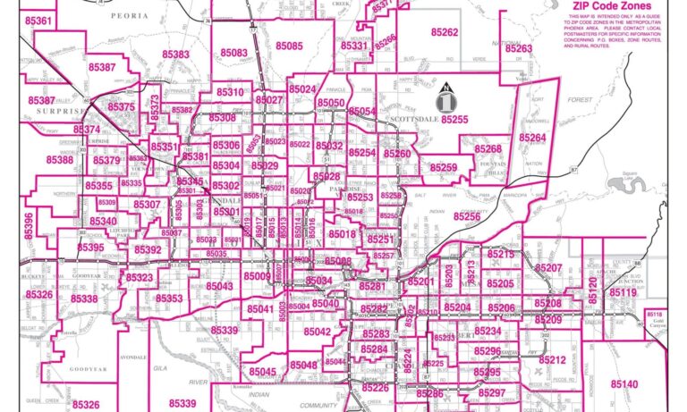 Phoenix Zip Code Map AZ Agenda