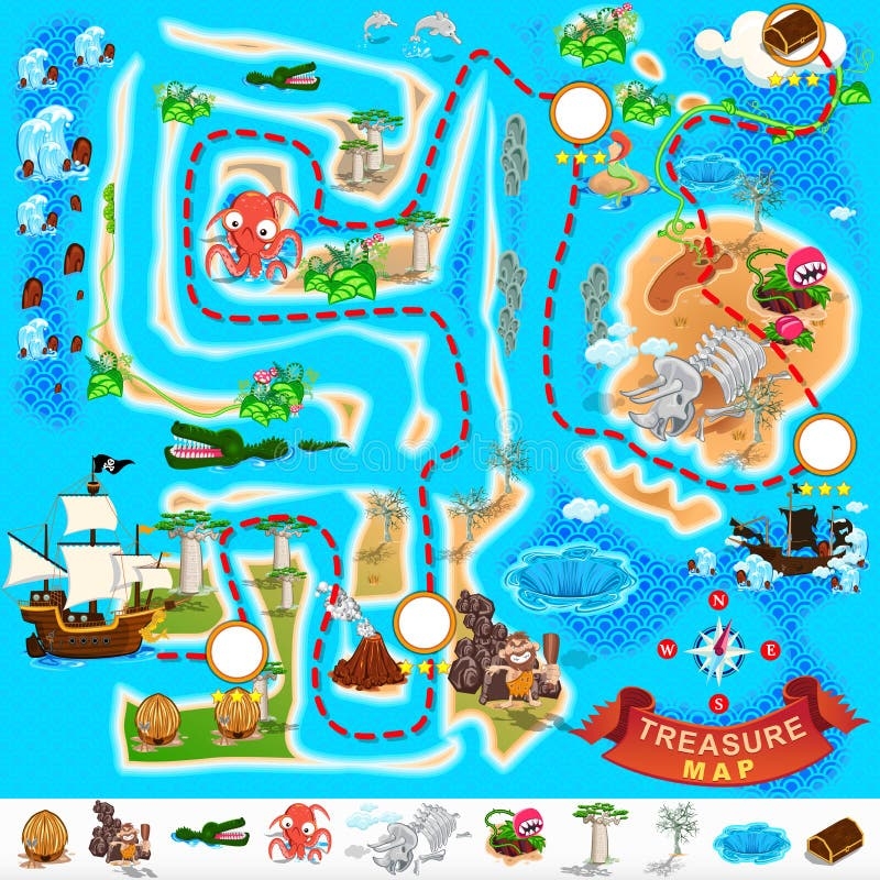 Pirate Treasure Map Stock Illustrations 12 623 Pirate Treasure 