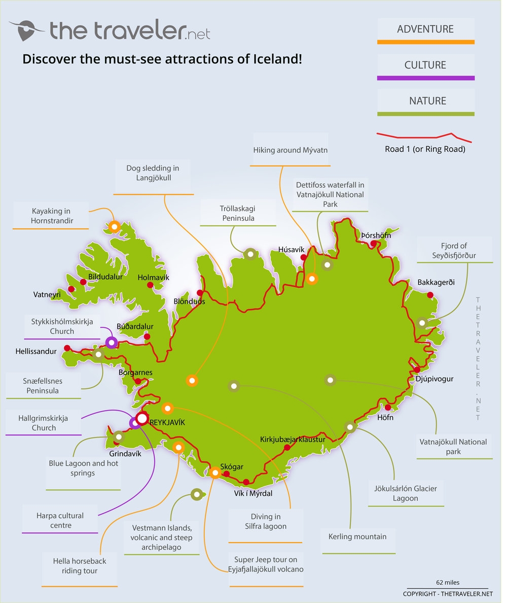 Printable Map Iceland