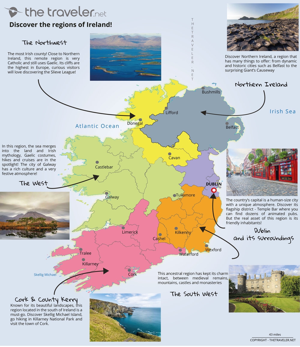 Printable Tourist Map Of Ireland