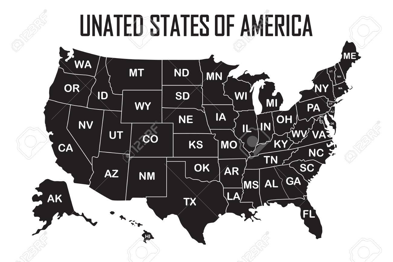 Printable Us Map Black And White