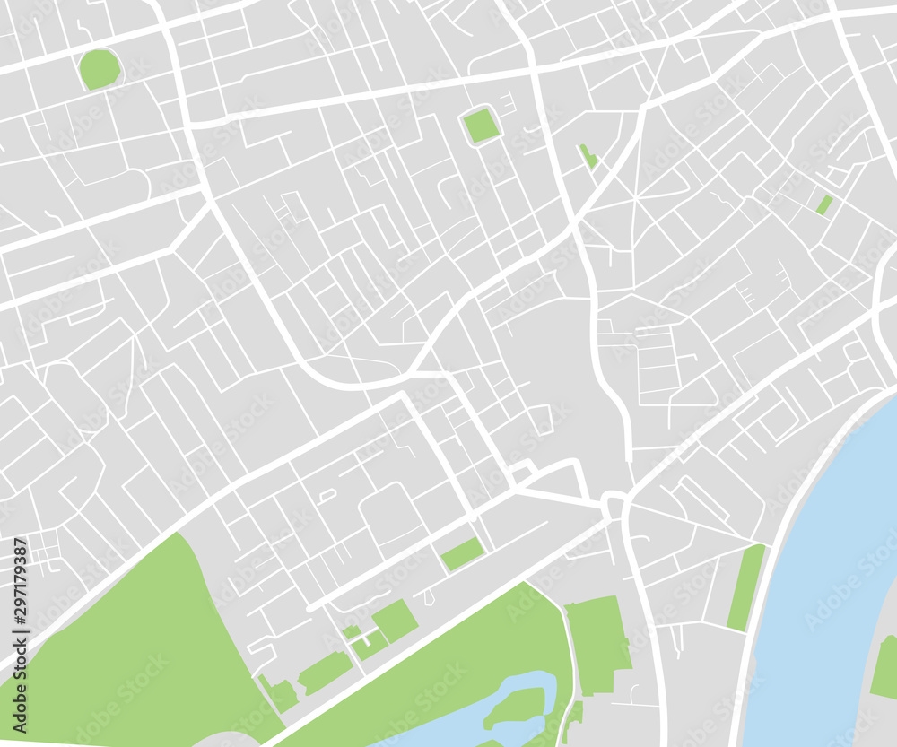Poster Print City Map Navigational Template 40x33 3 Cm