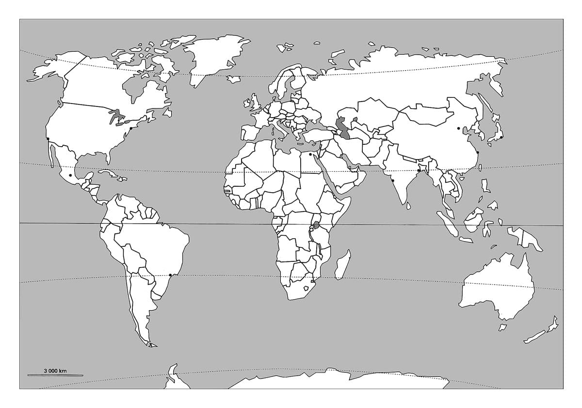 Printable Blank Map Of World
