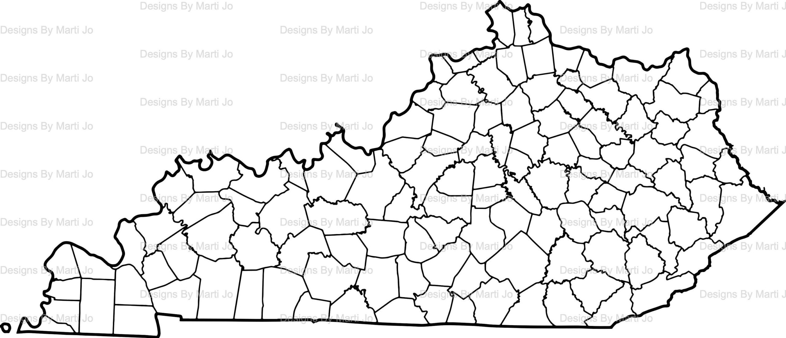 Printable Kentucky Map Printable KY County Map Digital Download PDF MAP12