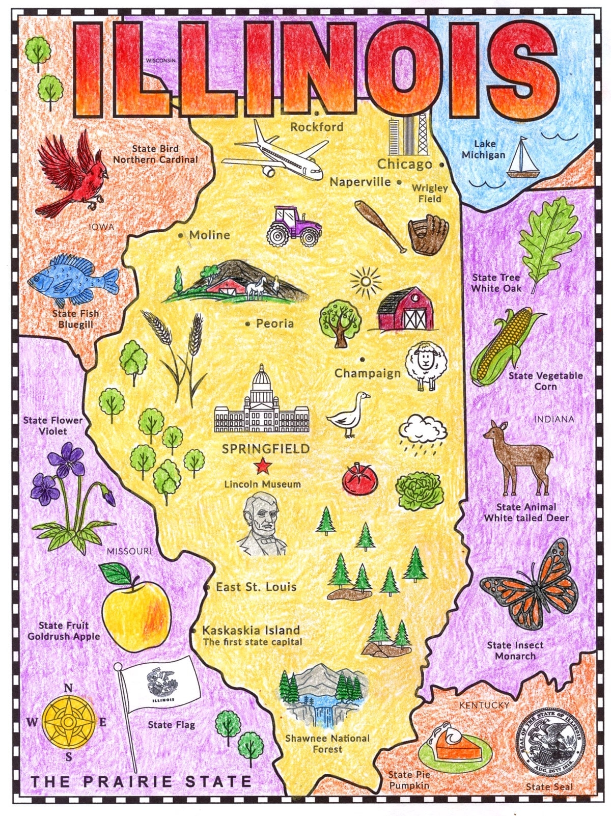 Illinois Printable Map