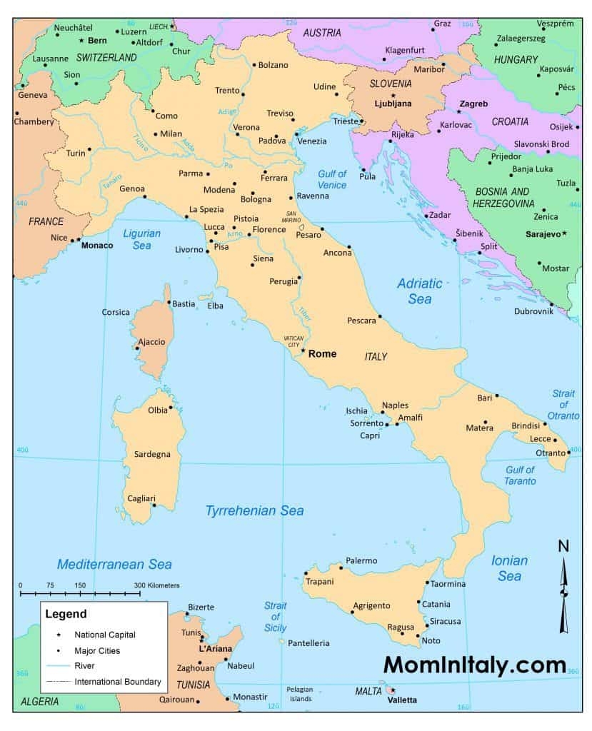 PRINTABLE MAP OF ITALY Black U0026 White And Color Versions Mom In Italy