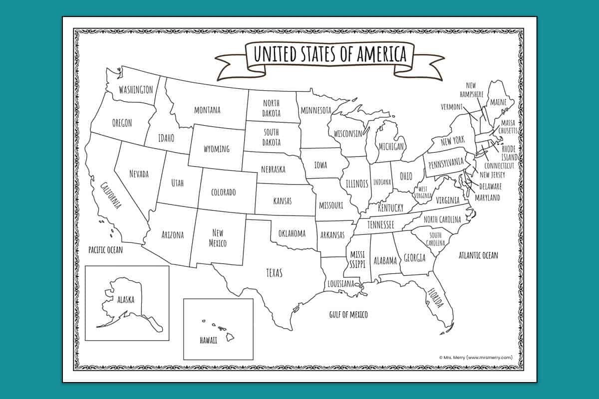 Blank Us Map Free Printable