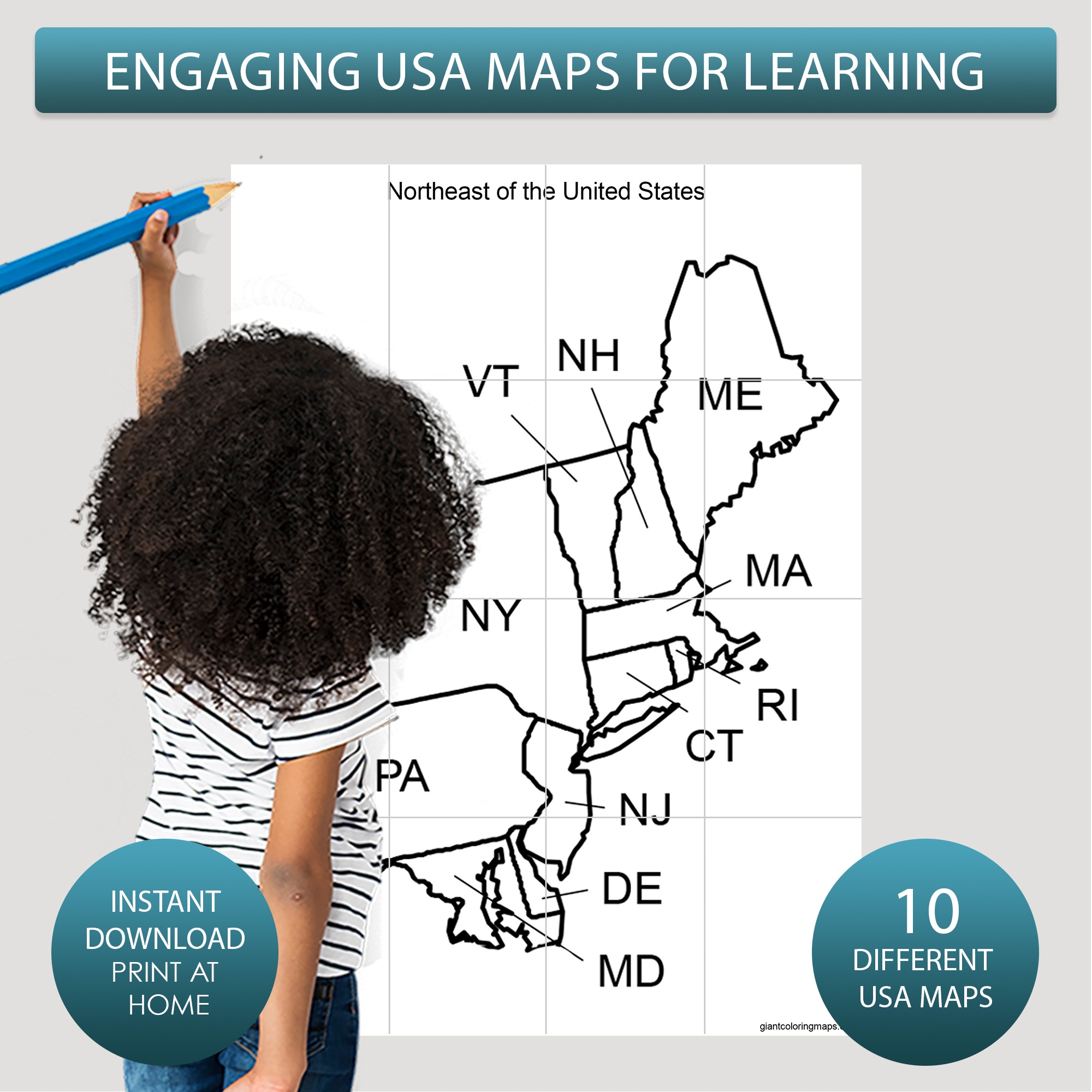 Printable Northeast Map