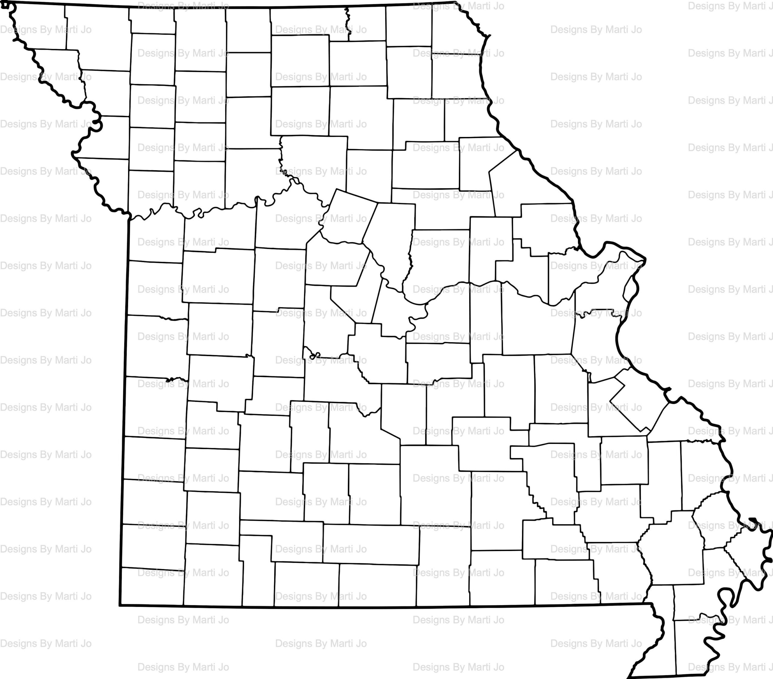 Printable Missouri Map Printable MO County Map Digital Download PDF MAP47
