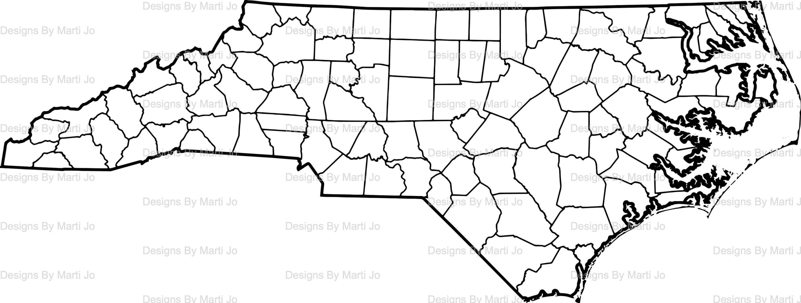 Printable North Carolina Map Printable NC County Map Digital Download PDF MAP33 Etsy Ireland