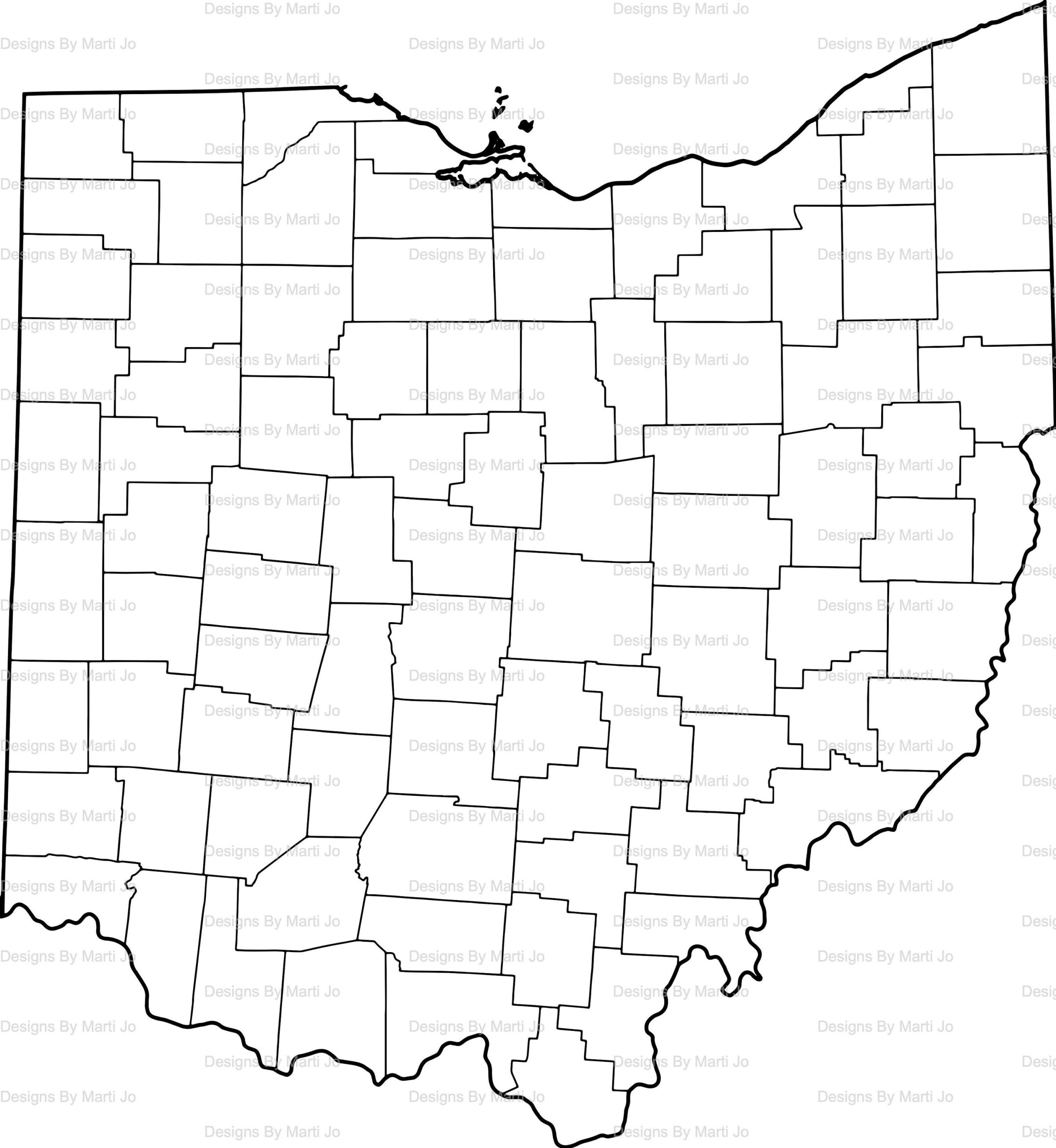 Printable Ohio Map Printable OH County Map Digital Download PDF MAP7