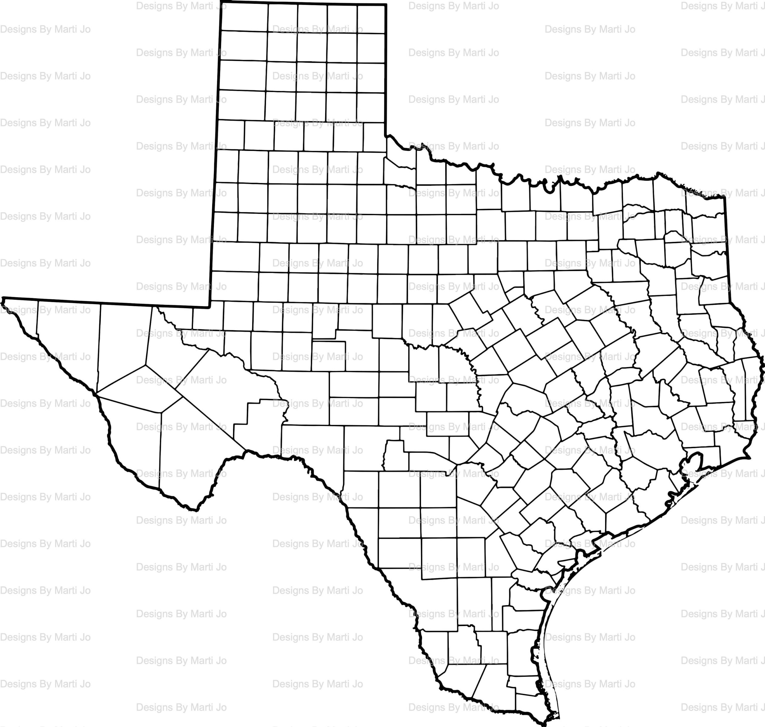 Printable Texas Map Printable TX County Map Digital Download PDF MAP16