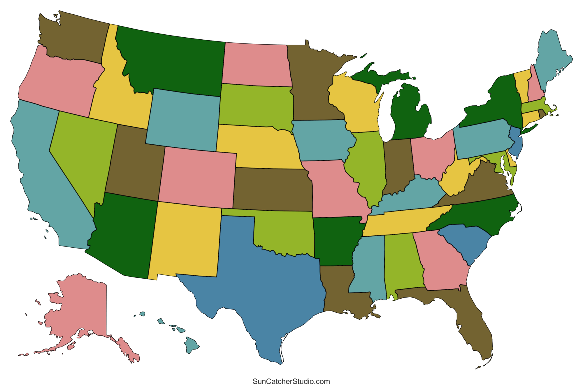 Printable US Maps With States USA United States America Free 