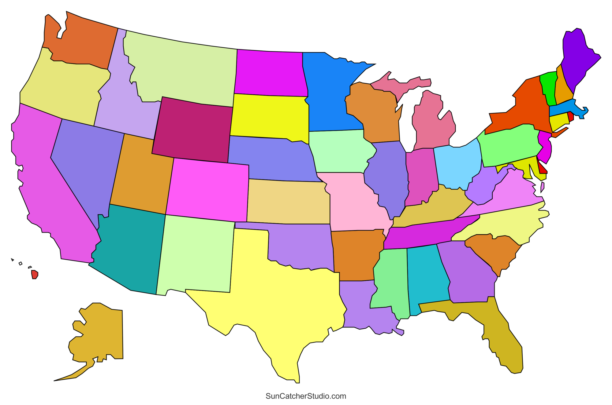Printable US Maps With States USA United States America Free 