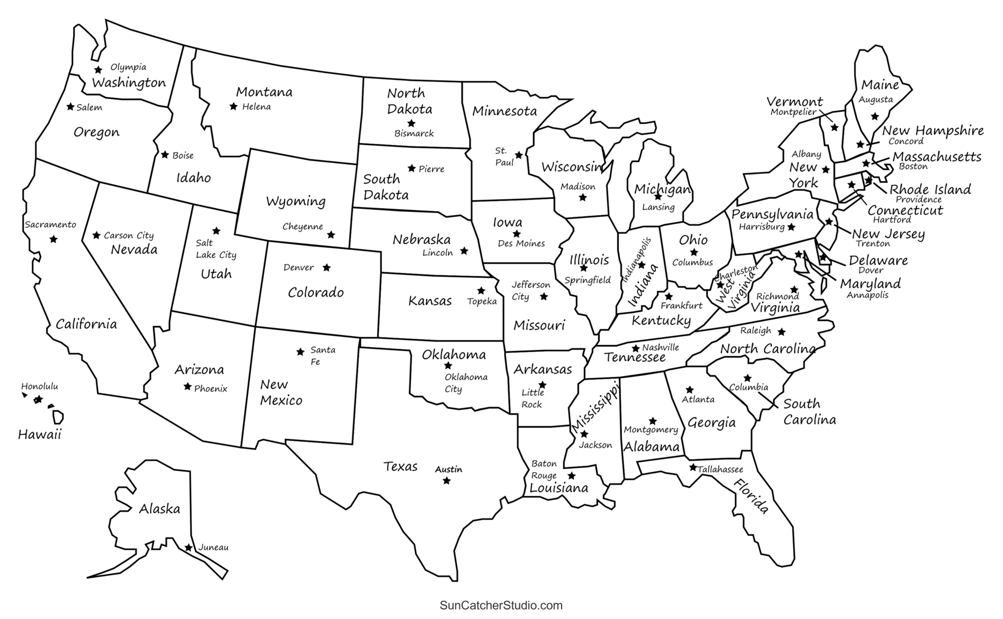 Printable US Maps With States USA United States America Free Printables Monograms Design Tools Patterns U0026 DIY Projects