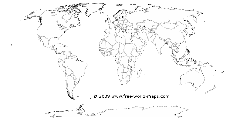 Printable White transparent Political Blank World Map C3 Free World Maps