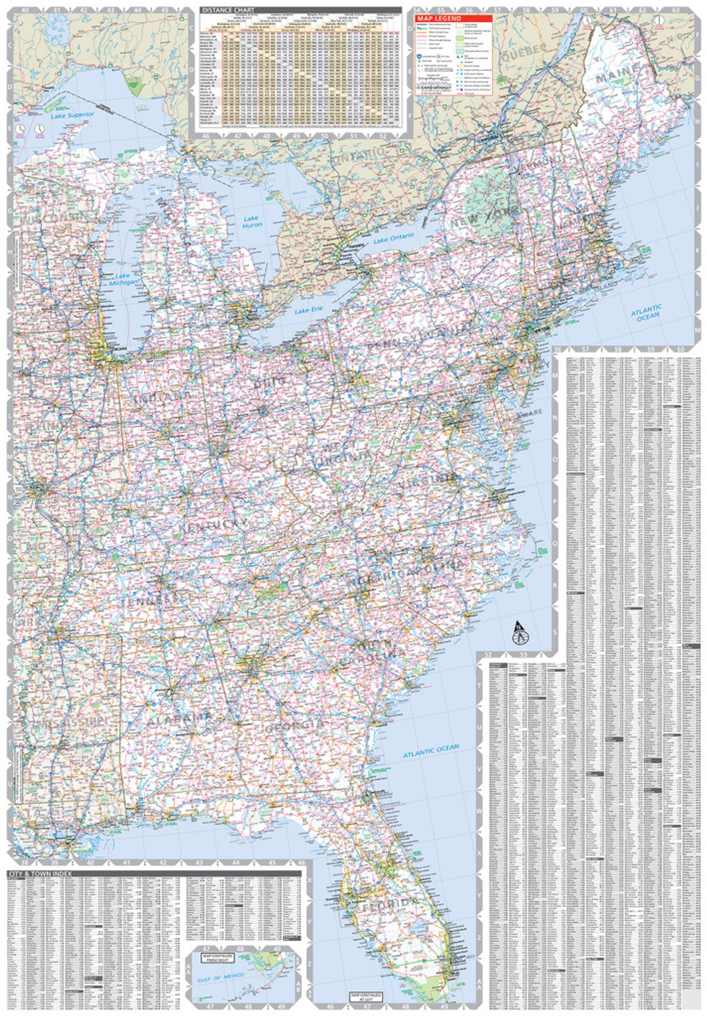 Road Map Of Eastern US A Guide Rand McNally Publishing Worksheets Library