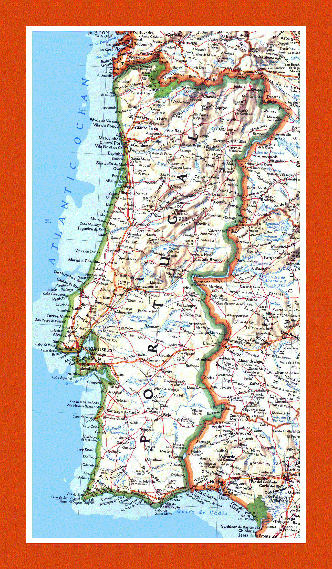 Printable Portugal Map