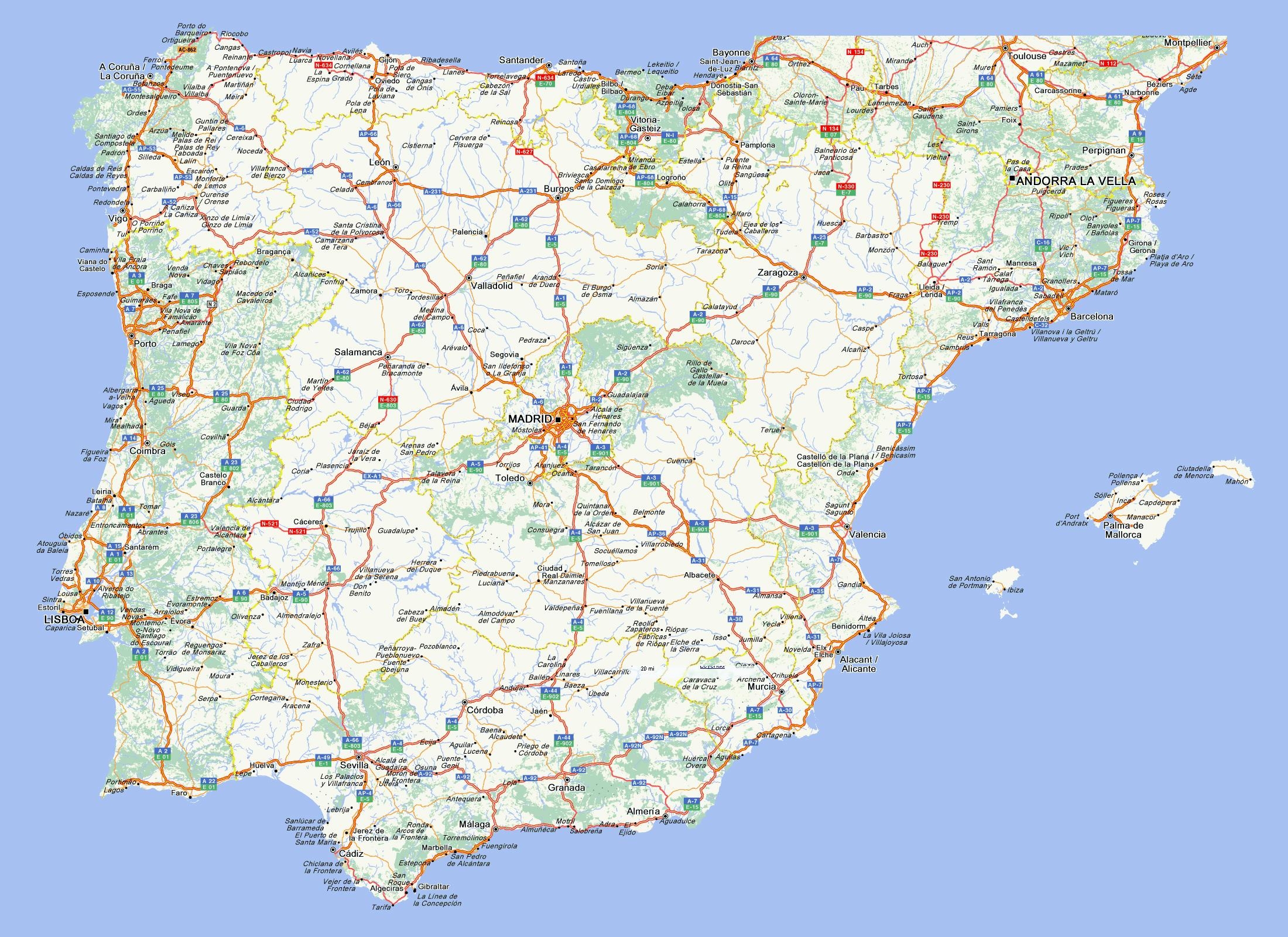 Printable Map Of Spain