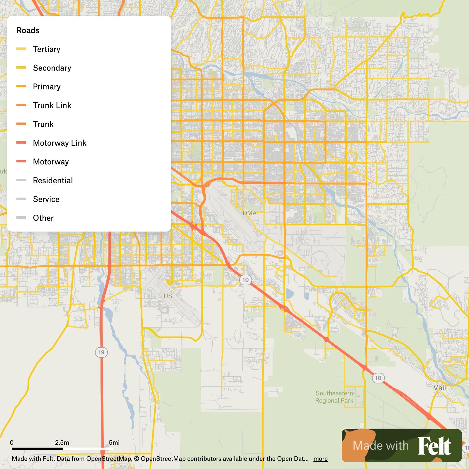 Printable Map Of Tucson Az