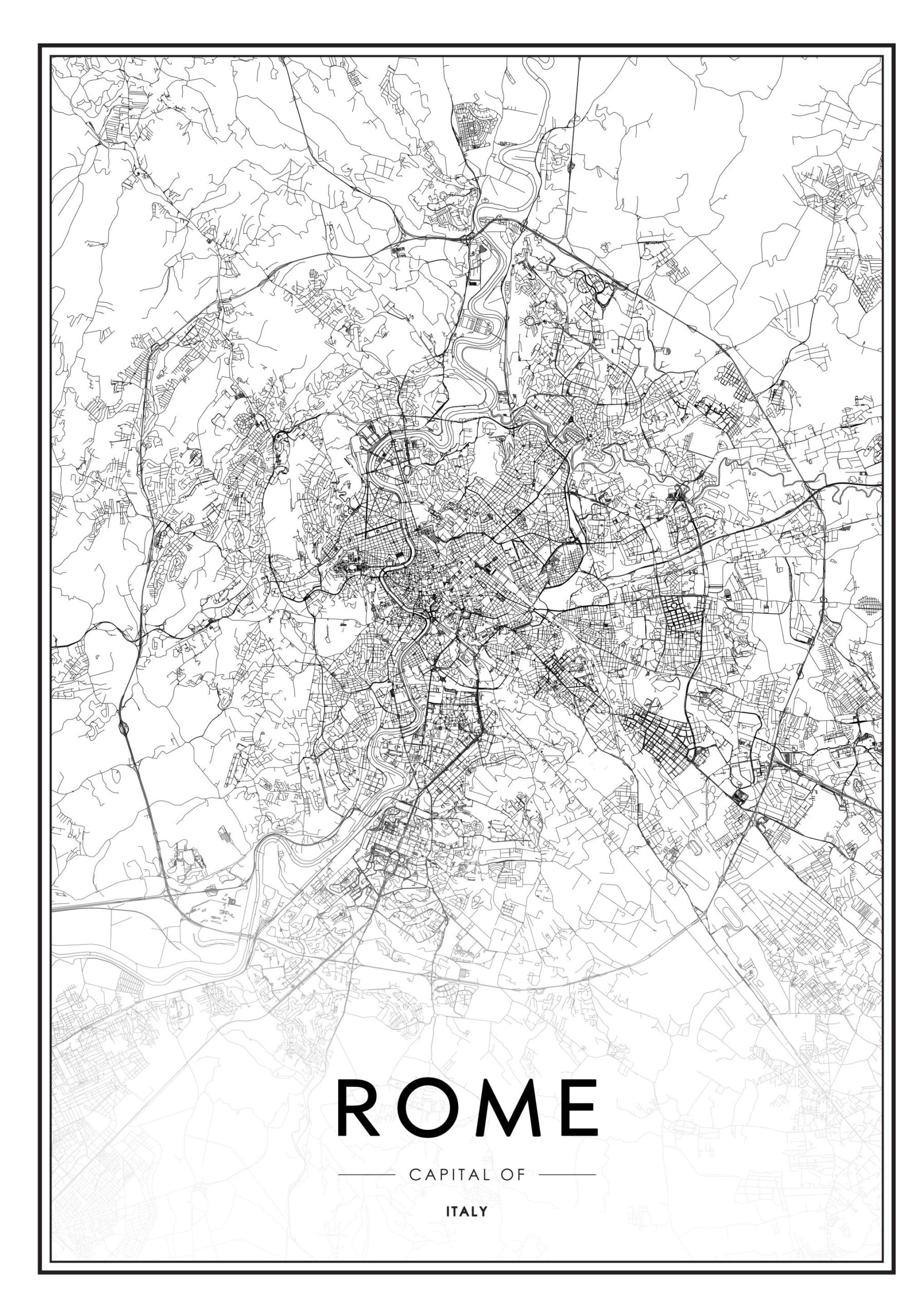 Rome Map Poster Rome U0026 Its Environs Desenio eu