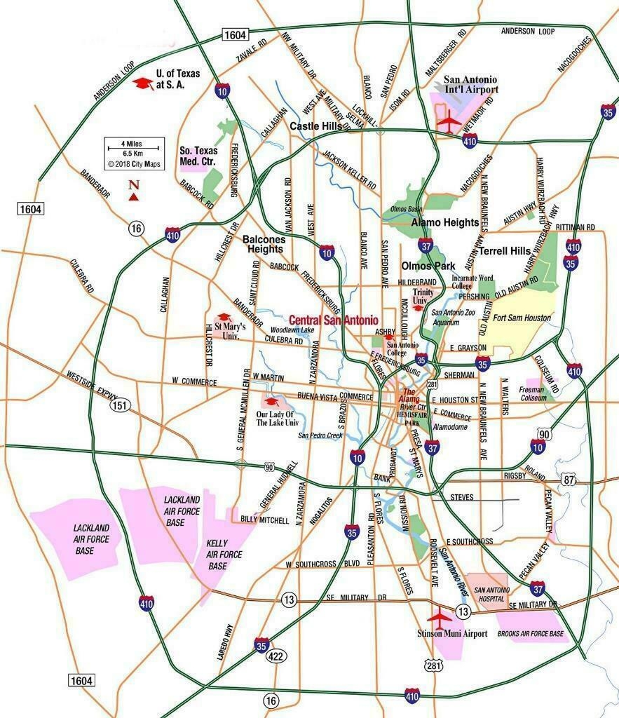 Printable Map Of San Antonio