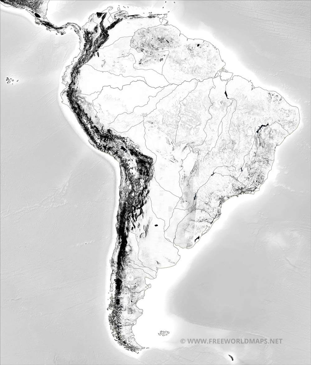 Blank Printable South America Map