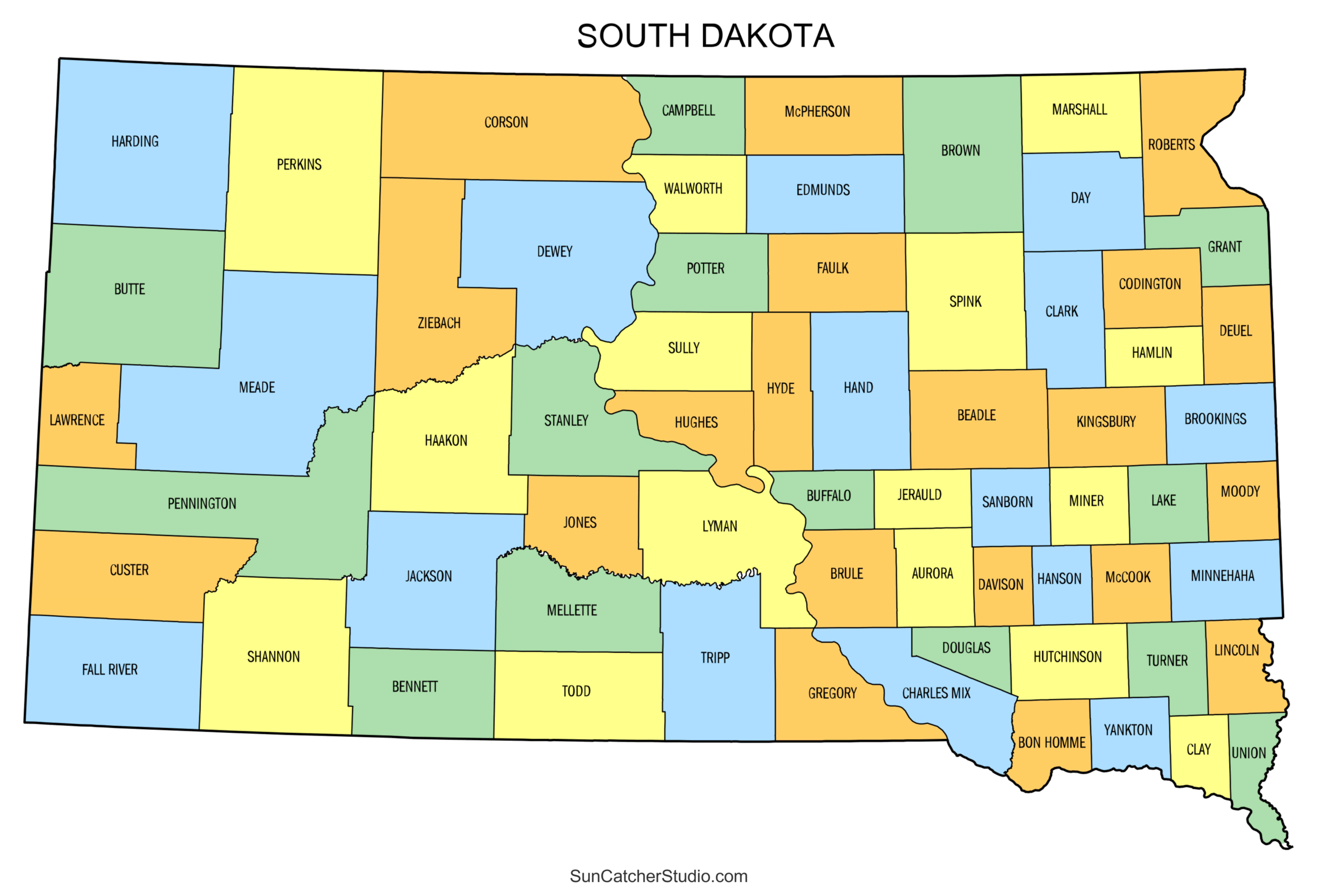 South Dakota County Map Printable State Map With County Lines Free Printables Monograms Design Tools Patterns U0026 DIY Projects