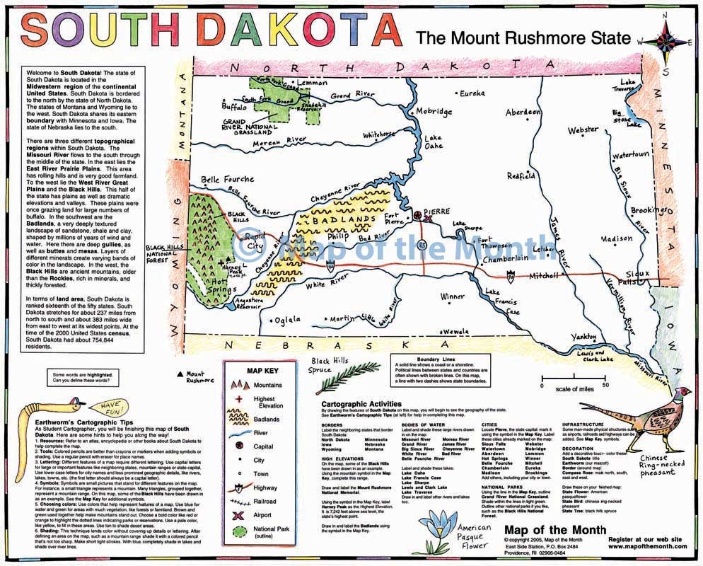 South Dakota Map