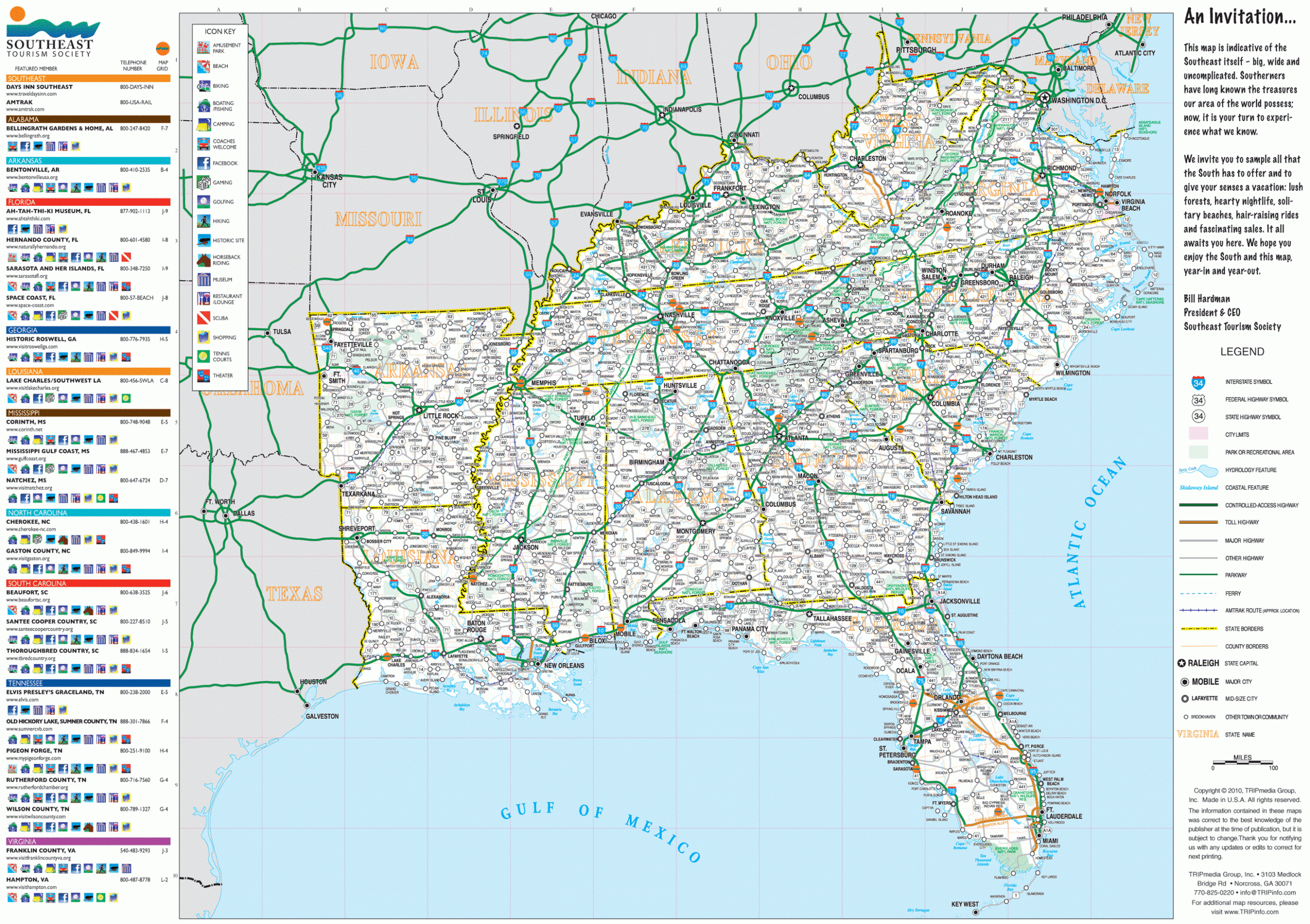 Southeast Region Map Printable