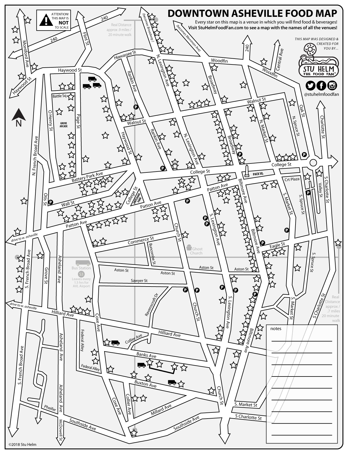 STU HELM S MEGA FOOD MAPS Downtown Asheville All Food And Drinks Stu Helm Food Fan