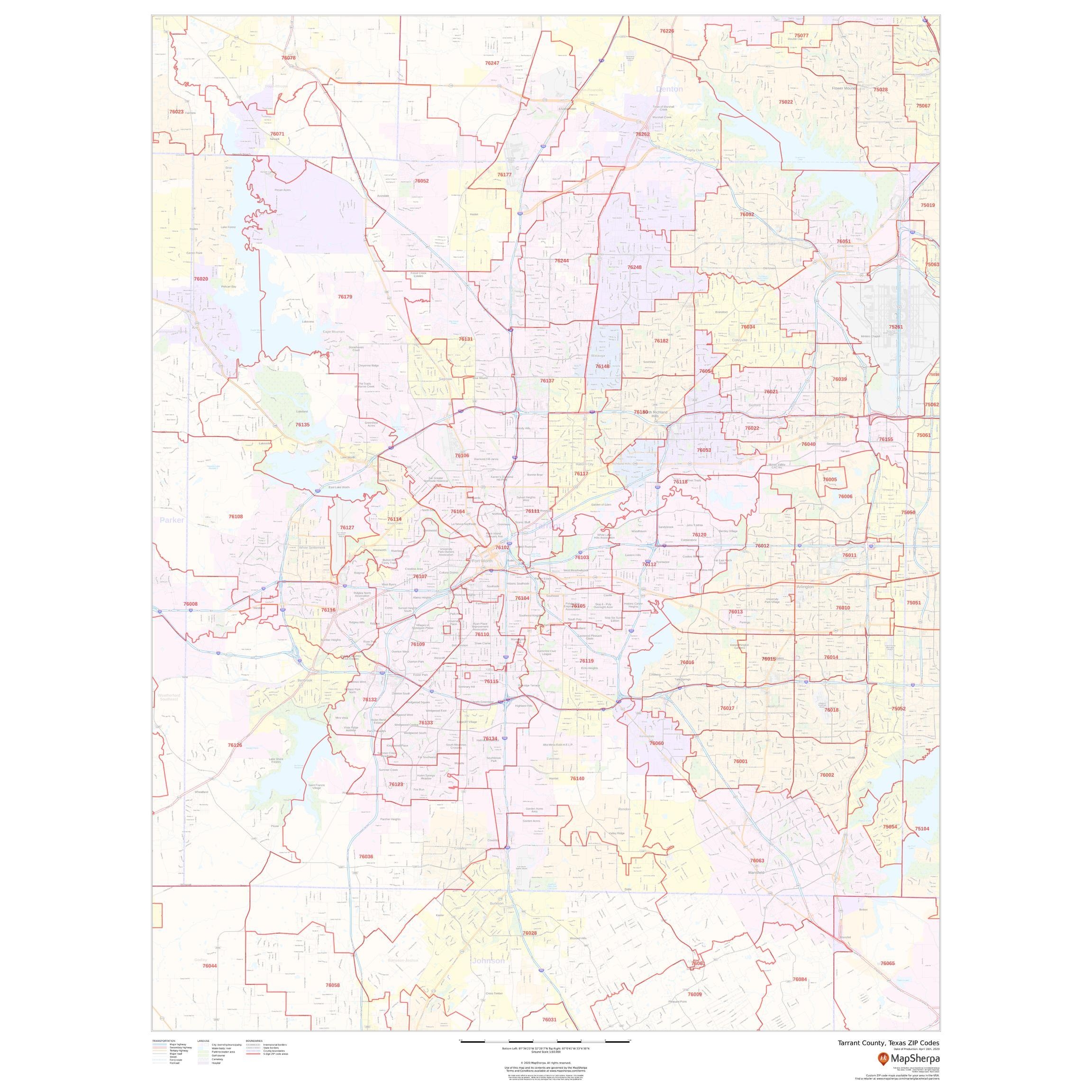 Texas Zip Code Map Printable