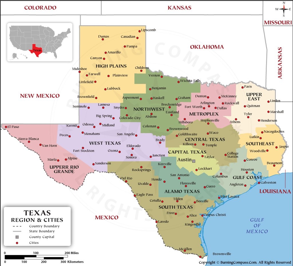 Printable Map Of Texas With Cities