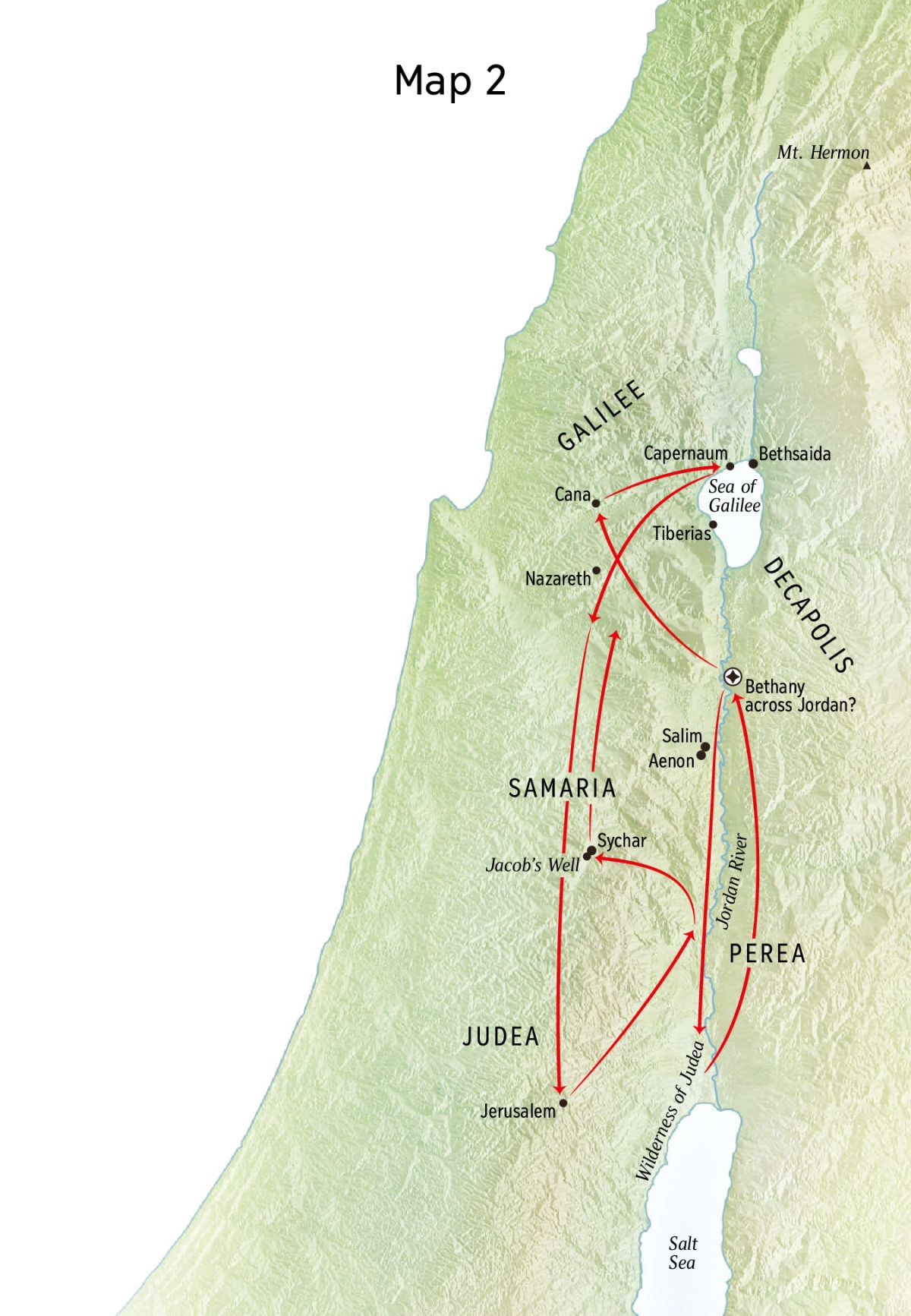 Printable Map Of Jesus Travels
