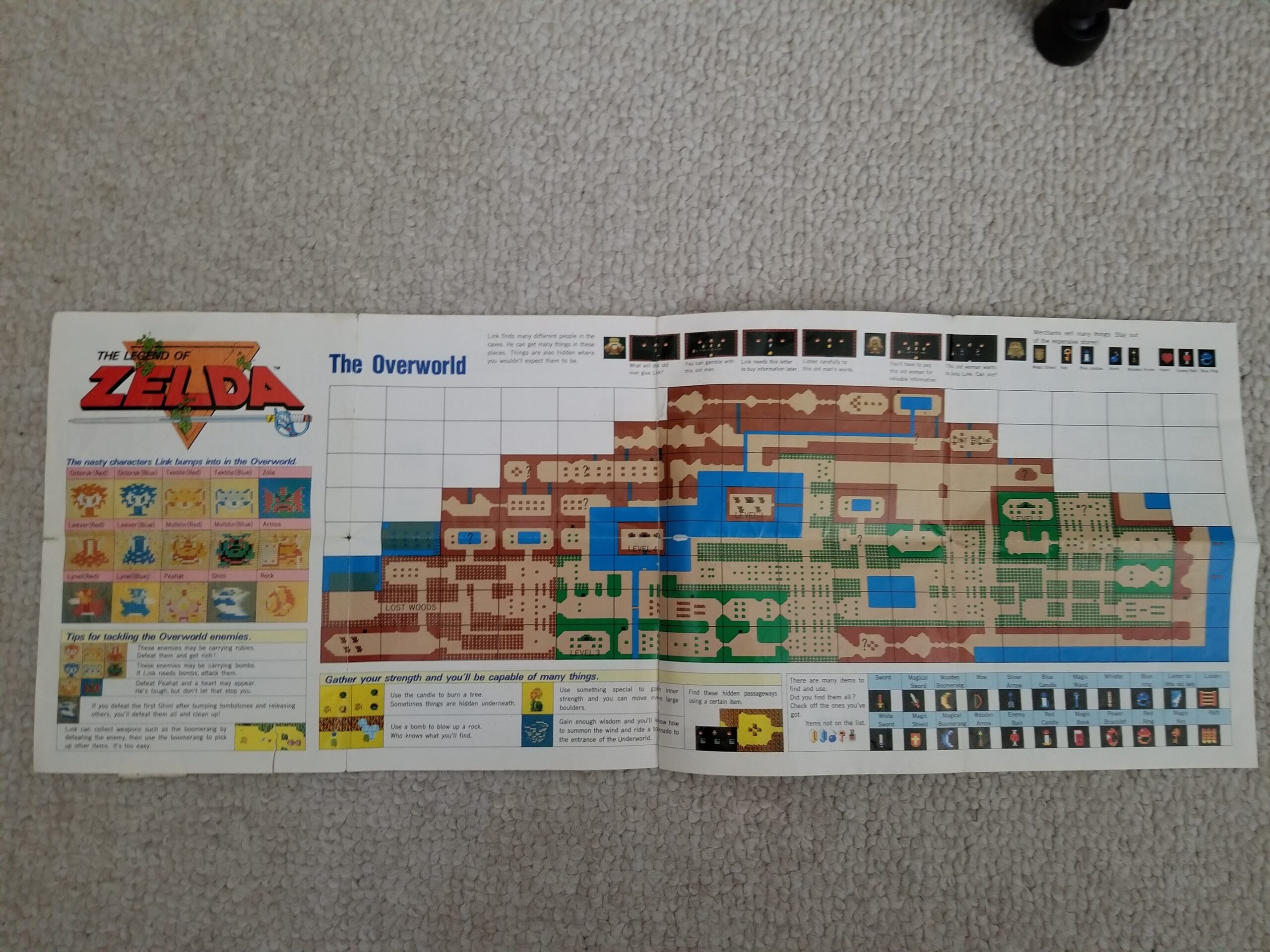 The Legend Of Zelda 1987 NES Map Free Download Borrow And 