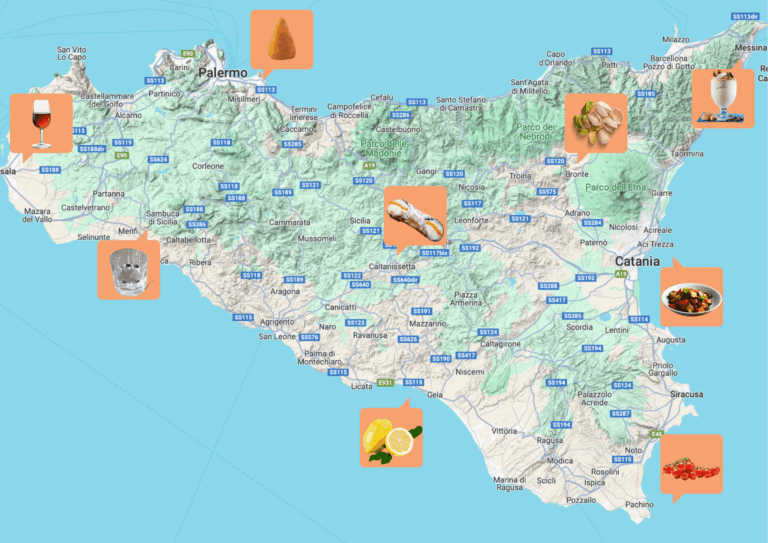 The Map Of Sicily And Where To Find The Best Food