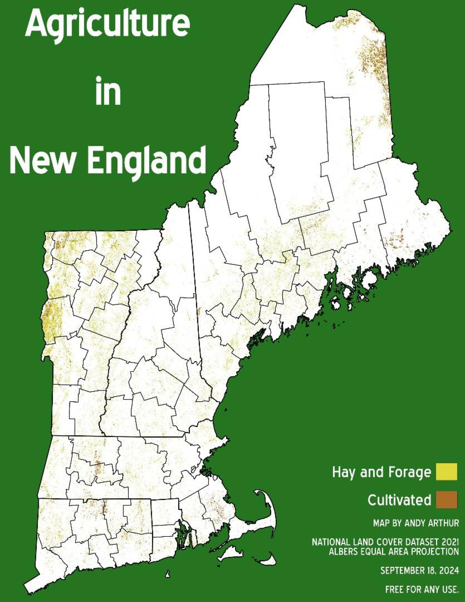 Printable New England Map